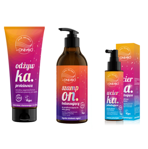 OnlyBio Set Hair Growth Stimulating Lotion + Balancing Shampoo + Protein Conditioner
