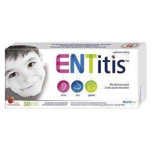 Entitis Strawberry Lozenges for Children Over 3 Years Old with Strawberry Flavor 30pcs