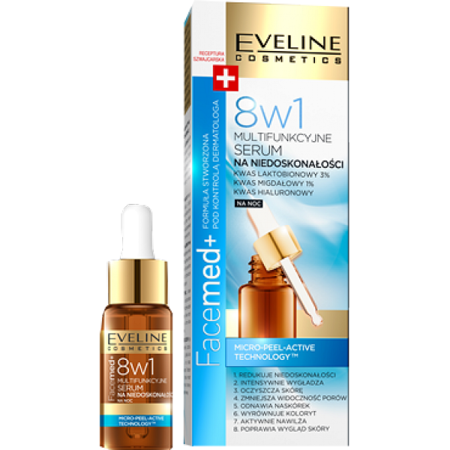 Eveline Facemed+ Multifunctional Night Serum against Imperfections with Almond Acid 18ml