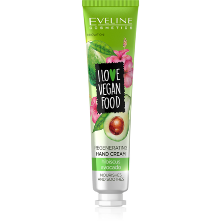 Eveline I Love Vegan Food Regnerating Hand Cream with Avocado and Hibiscus 50ml
