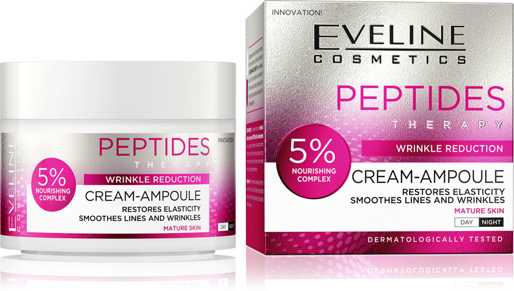 Eveline Peptides Nourishing Cream-Ampoule 5% Nourishing Complex for Mature Skin Day and Night 50ml