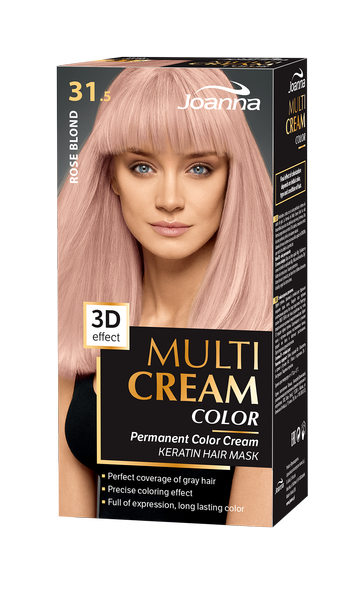 Joanna Multi Cream Permanent Intensive Hair Color Dye Care  Rose Blonde  60x40x20g  Rose Blond | Cosmetics \ Hair \ Coloring Up to 50% OFF
