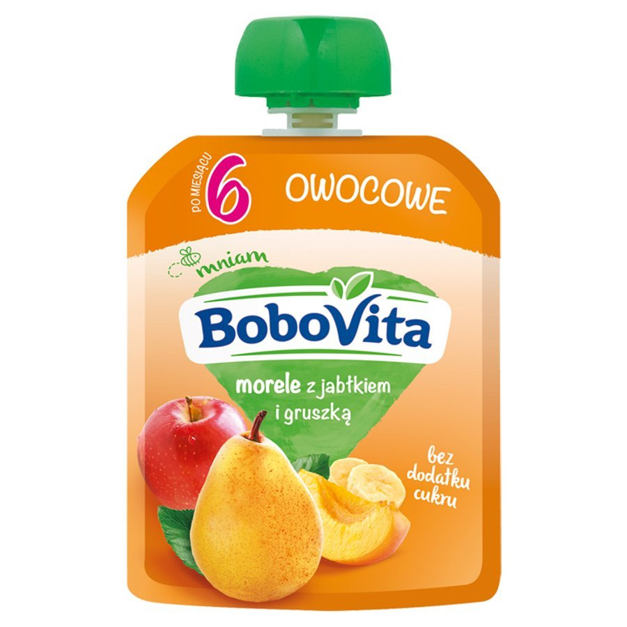BoboVita Apricot Apple and Pear Mousse for Infants after 6 Months Sugar
