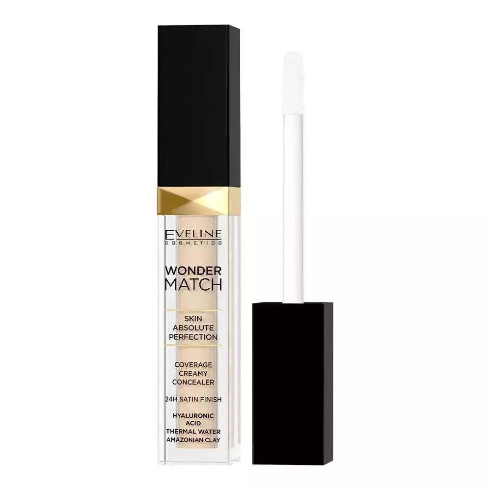 Eveline Wonder Match Light Liquid Concealer with Hyaluronic Acid No. 1  Light 7ml | Cosmetics \ MakeUp \ Concealers Up to 50% OFF