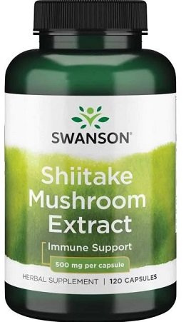Swanson Shiitake Mushroom 500mg for Immune Support 120 Capsules