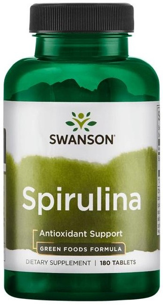 Swanson Spirulina 500mg for Energy and Detox Support 180 Tablets