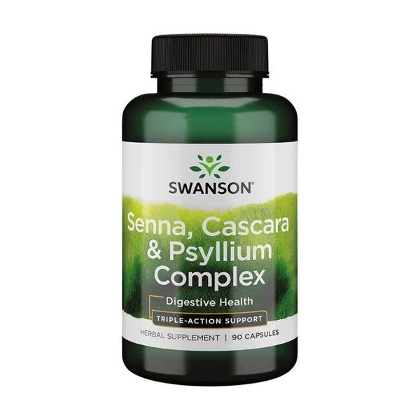 Swanson Senna Cascara and Psyllium for Digestive Health 90 Capsules