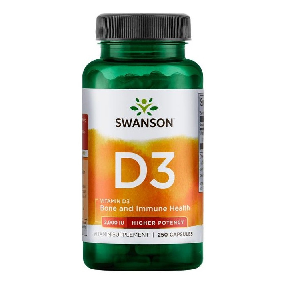 Swanson Vitamin D3 2000 IU for Immunity and Bone Health 250 Capsules
