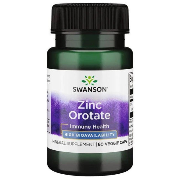 Swanson Zinc Orotate for Immune Support and Skin Health 60 Capsules