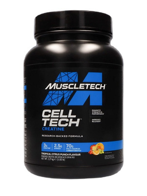 MuscleTech Cell-Tech New Formula Creatine Tropical Citrus Punch for Muscle Growth 2270g