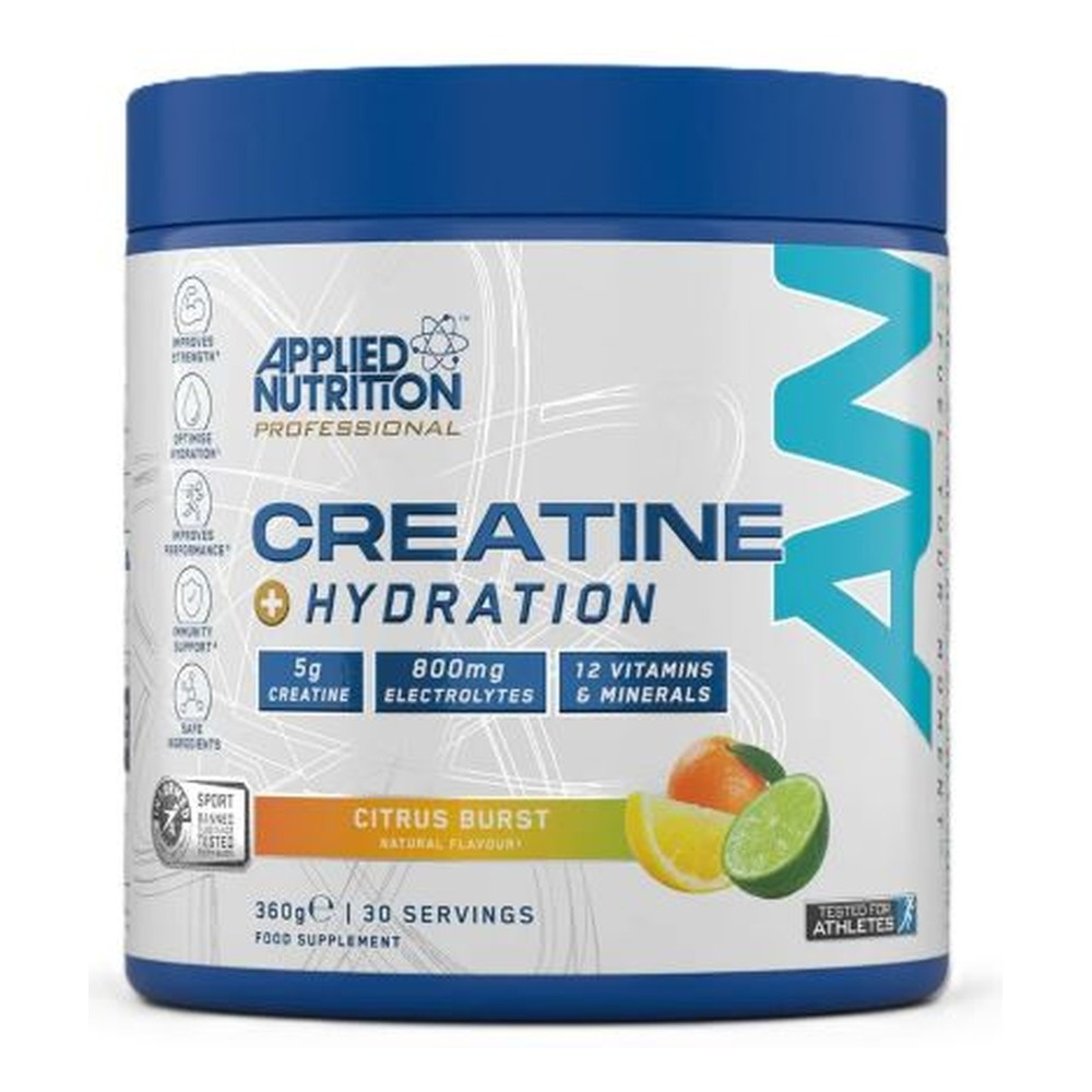 Applied Nutrition Creatine and Hydration Citrus Burst Powder for Strength and Recovery 360g