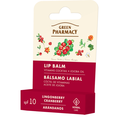 Green Pharmacy Vitamins Cocktail Lip Balm with Lingonberry and Cranberry SPF 10 4.8g