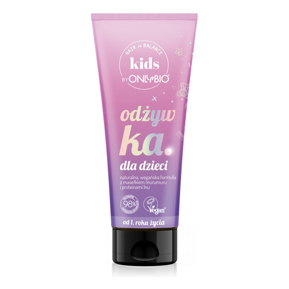 OnlyBio Hair In Balance Kids Vegan Conditioner for Children from One Year Old with Murumuru Butter 200ml