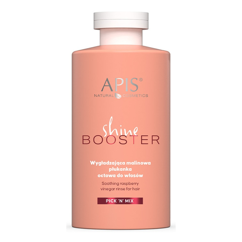 Apis Pick'N'Mix Shine Booster Soothing Raspberry Vinegar Rinse for Fizzy Dry Rough Hair 300ml