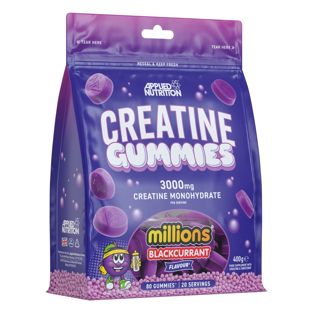 Applied Nutrition Creatine Gummies Millions Blackcurrant Creatine For Strength and Endurance 80 Gummies