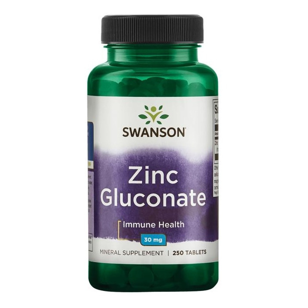 Swanson Zinc Gluconate 30mg for Immune Support and Healthy Skin 250 Tablets
