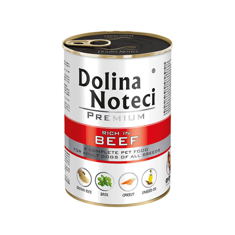 Dolina Noteci Premium Wet Food with Beef for Adult Dogs of All Breeds 400g