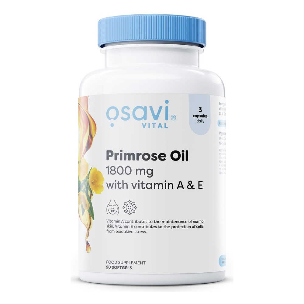 Osavi Primrose Oil with Vitamin A and E 1800mg 90 softgels
