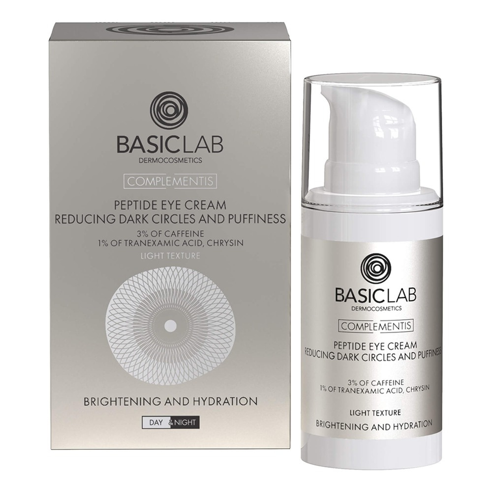 BasicLab Peptide Eye Cream Brightening and Depuffing Eye Treatment 15ml