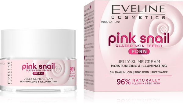 Eveline Pink Snail Jelly Slime Moisturizing and Brightening Cream Dry Skin 50ml