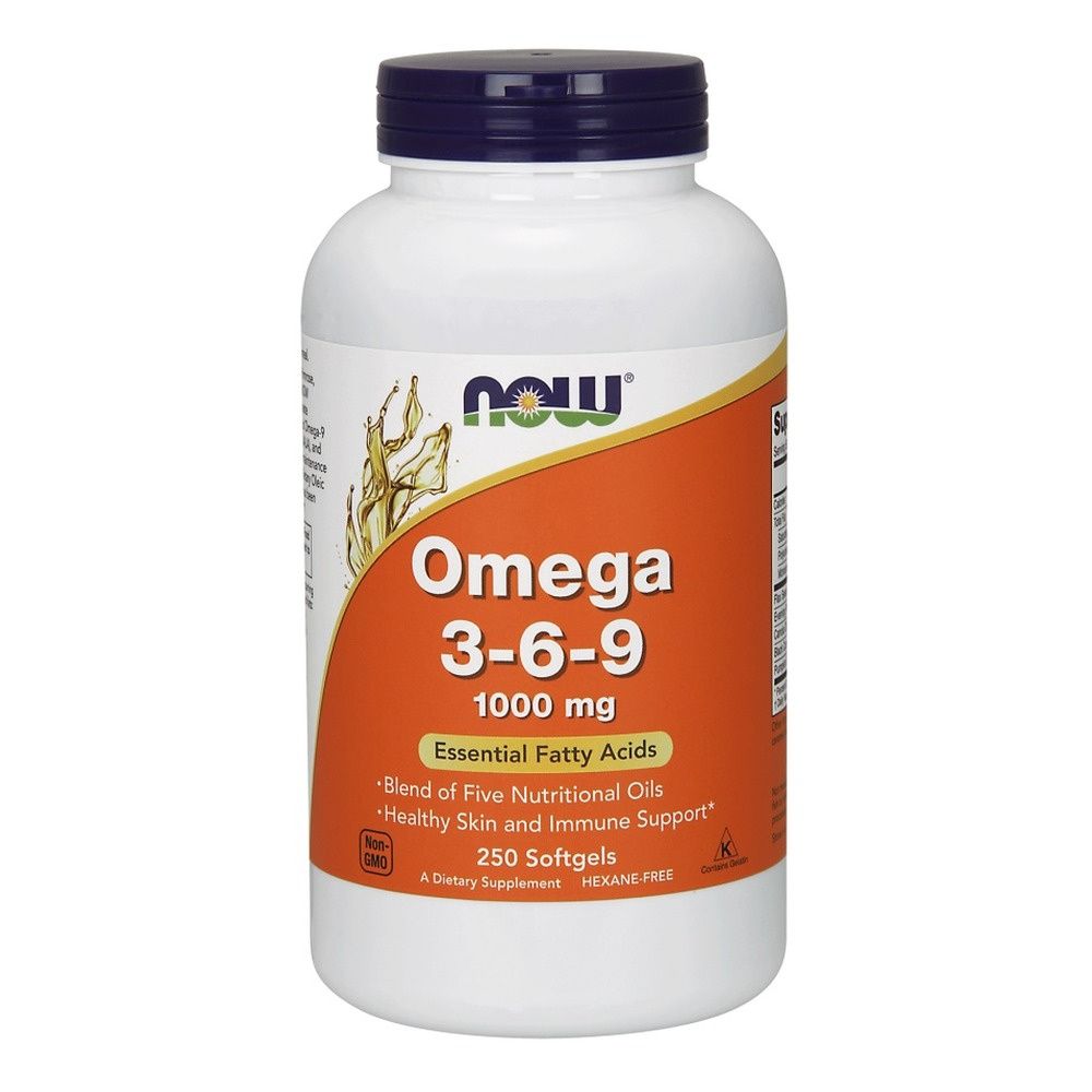 Now Foods Omega 3-6-9 1000mg Supports Cardiovascular System 250 Capsules Best Before 30.09.26