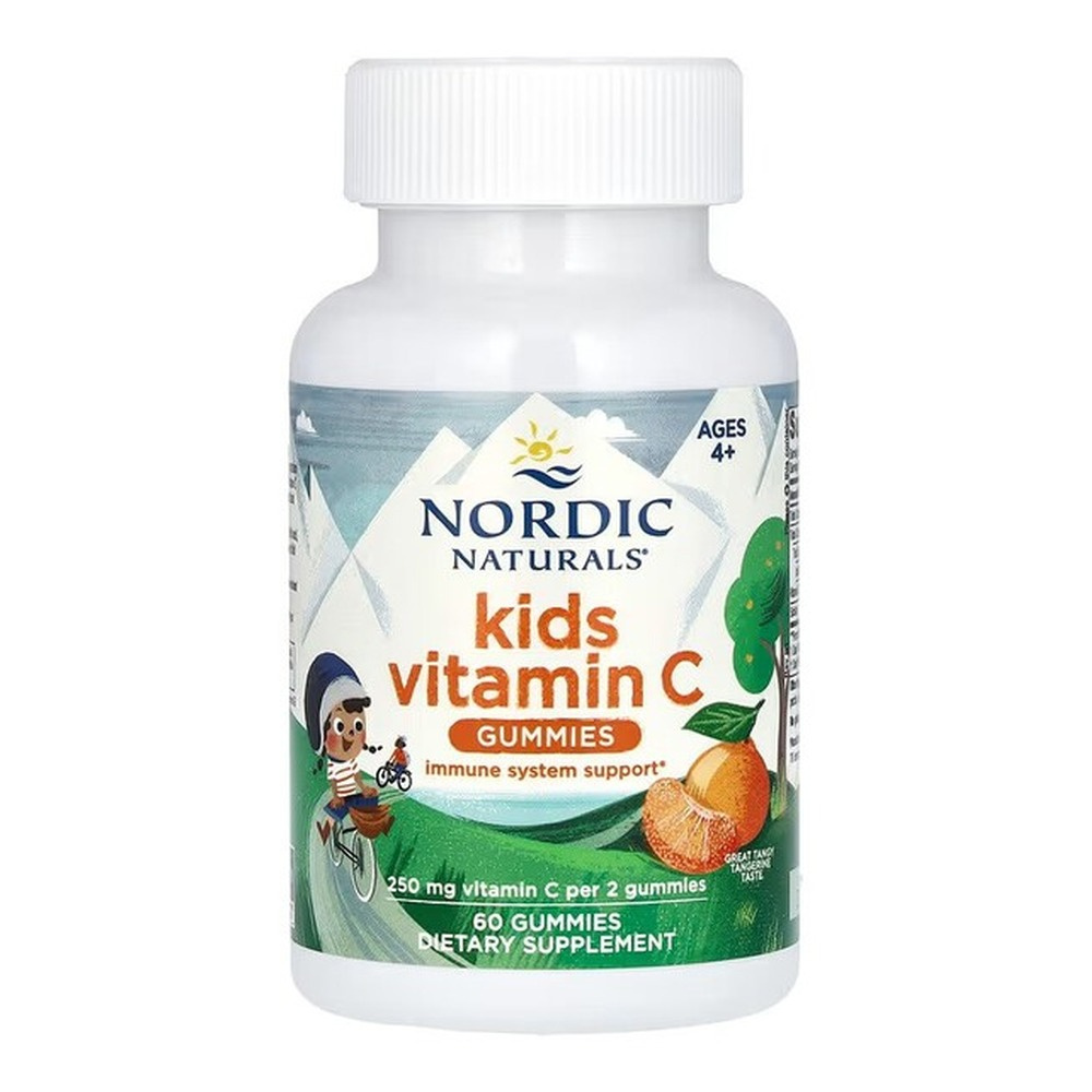 Nordic Naturals Kids Vitamin C Gummies Tangy Tangerine For Immune Support 60 Gummies