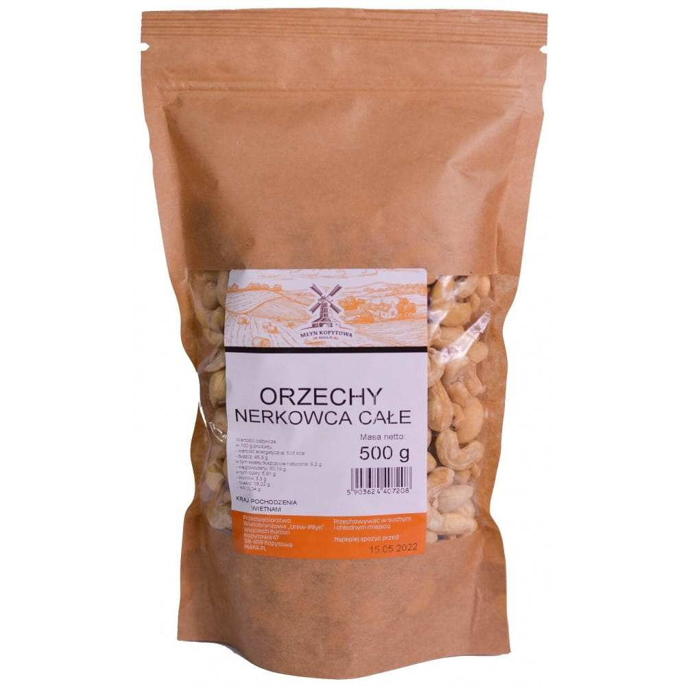 Młyn Kopytowa Cashew Nuts Whole 500g Best Before 30.09.26