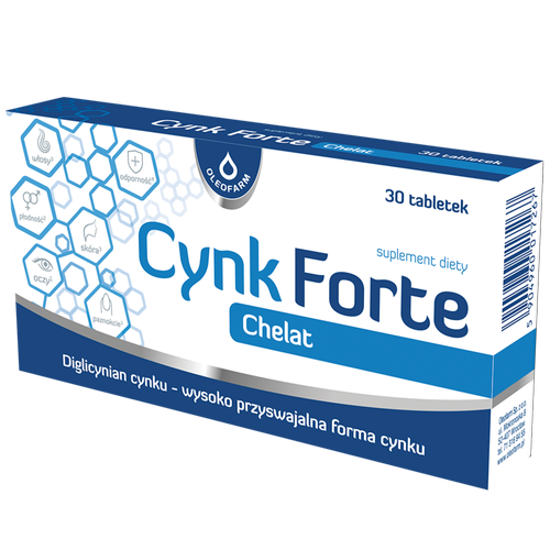 Oleofarm Zinc Forte Chelate for Immune Support Skin and Hair 30 Tablets