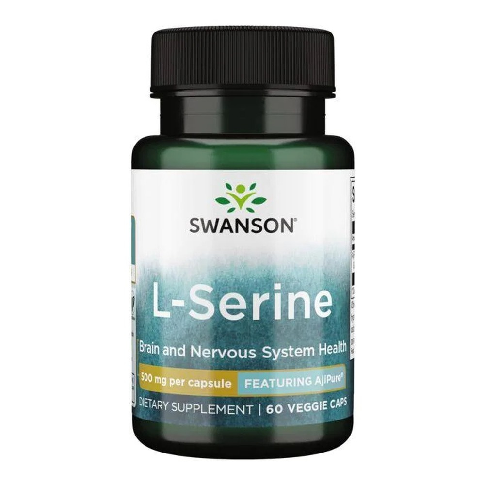 Swanson L-Serine 500mg for Nervous System Support 60 Capsules
