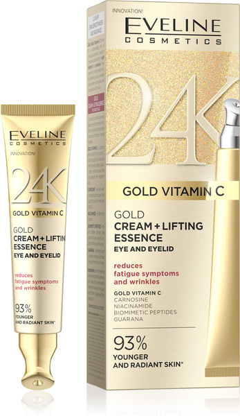 Eveline 24K Gold Vitamin C Gold Cream + Lifting Essence for Eyes and Eyelids 15ml