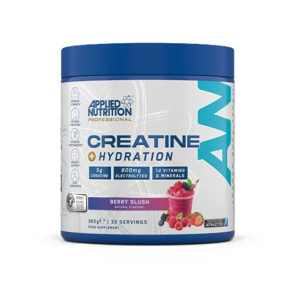 Applied Nutrition Creatine Hydration Berry Slush Powder for Strength Endurance and Recovery 360g