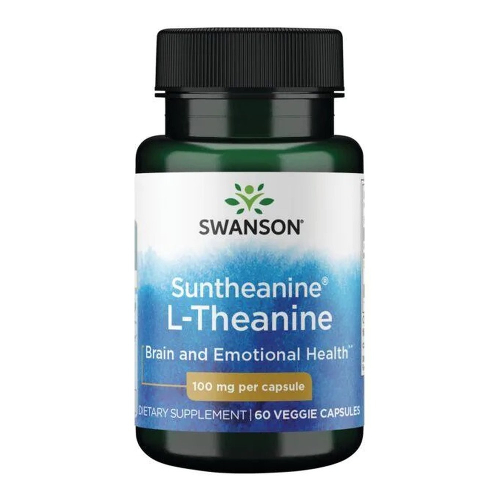 Swanson Suntheanine L-Theanine 100mg for Focus and Calm 60 Capsules