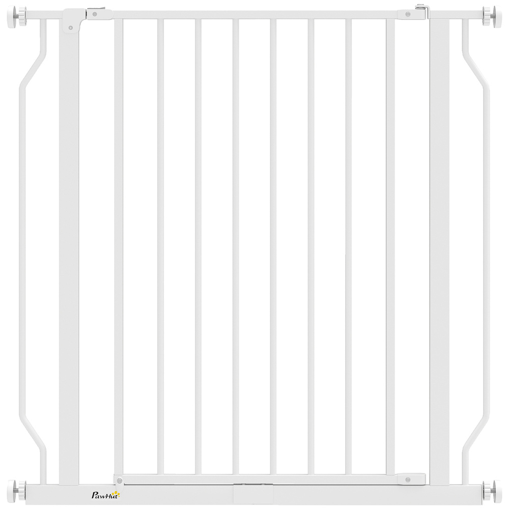 PawHut Extra Wide Dog Gate, with Door Pressure, for Doorways, Hallways, Staircases - White