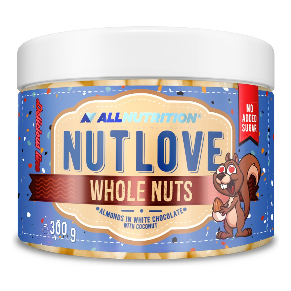 Allnutrition Nutlove Whole Nuts Almonds in White Chocolate and Coconut 300g