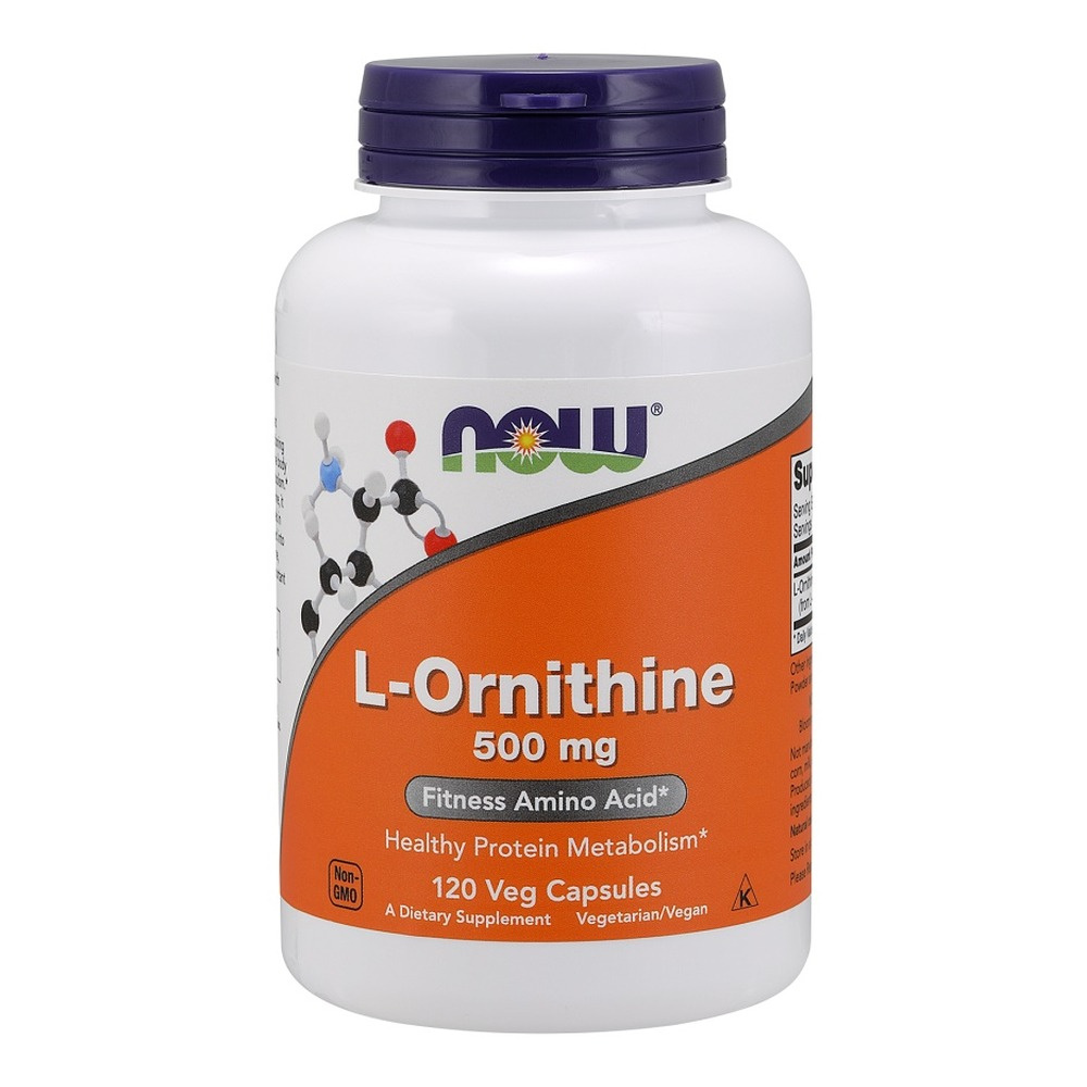 NOW Foods L-Ornithine 500 mg Supports Detoxification Recovery and Stress Resistance 120 vcaps