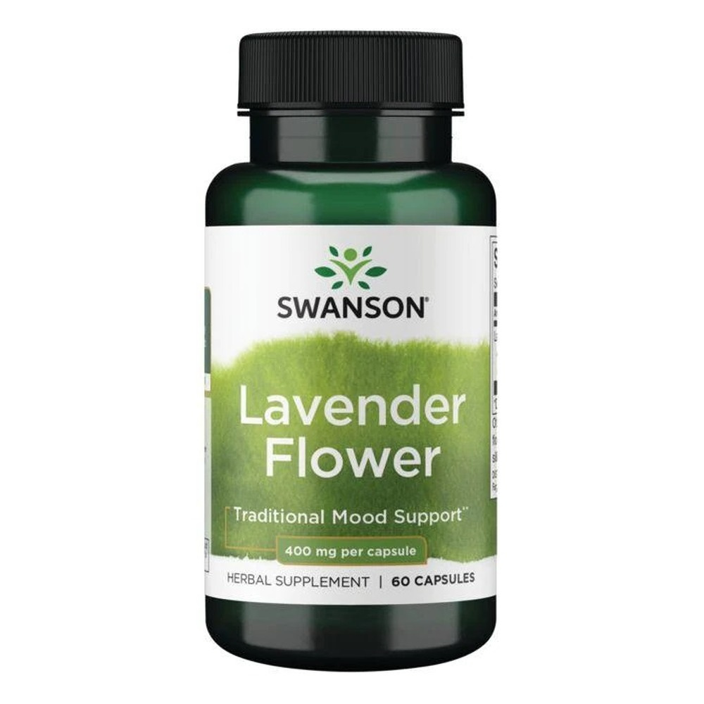 Swanson Lavender Flower 400mg for Relaxation and Calm 60 Capsules