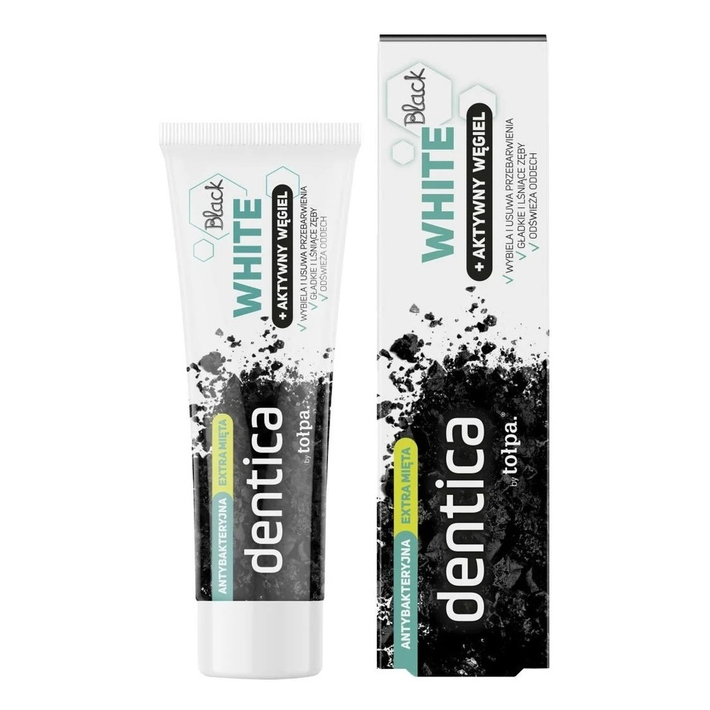 Tolpa Dentica Black White Whitening Toothpaste With Activated Charcoal 75ml