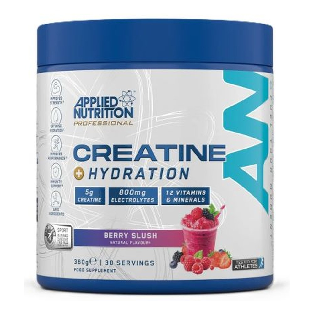 Applied Nutrition Creatine Hydration Berry Slush Powder for Strength Endurance and Recovery 360g