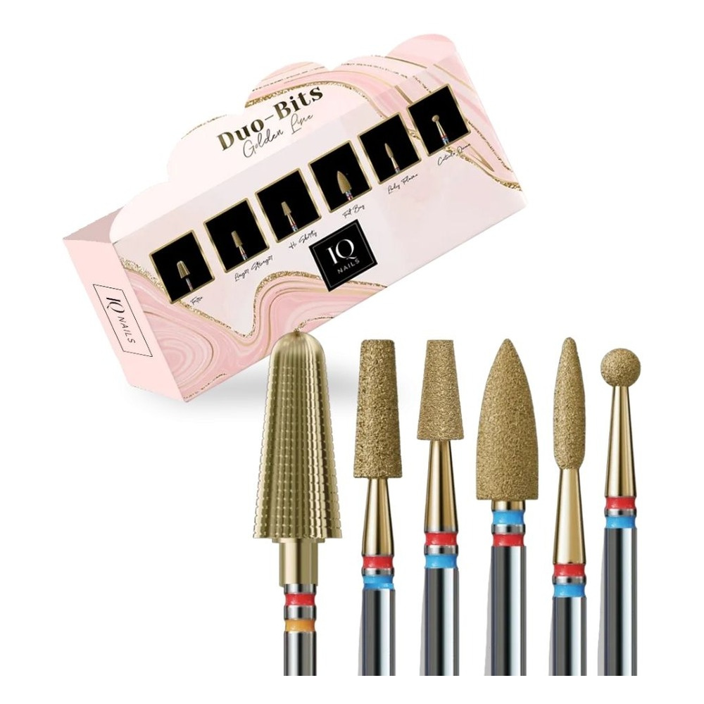 IQ Nails Duofrez Golden Fine Nail Drill Bit Set 6pcs