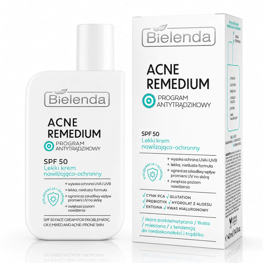 Bielenda Acne Remedium SPF 50 Light Moisturizing and Protective Cream 40ml