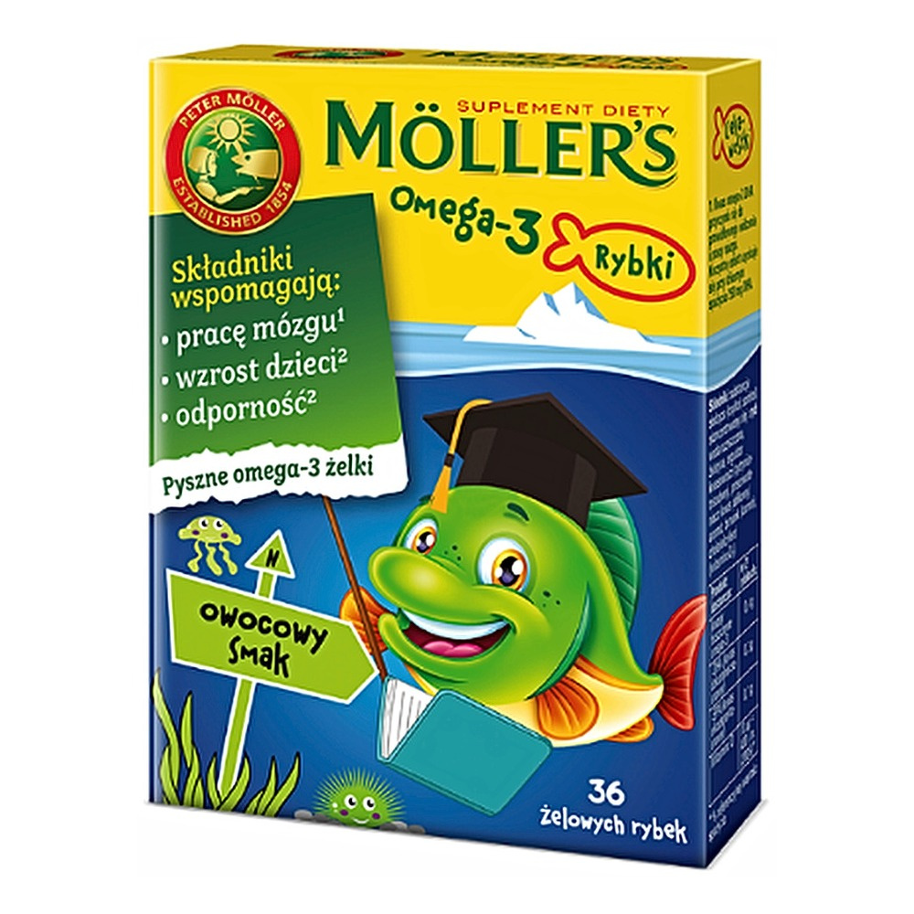 Möller's Omega-3 Fish Gummies with DHA, EPA & Vitamin D3 Fruit 27 Pieces