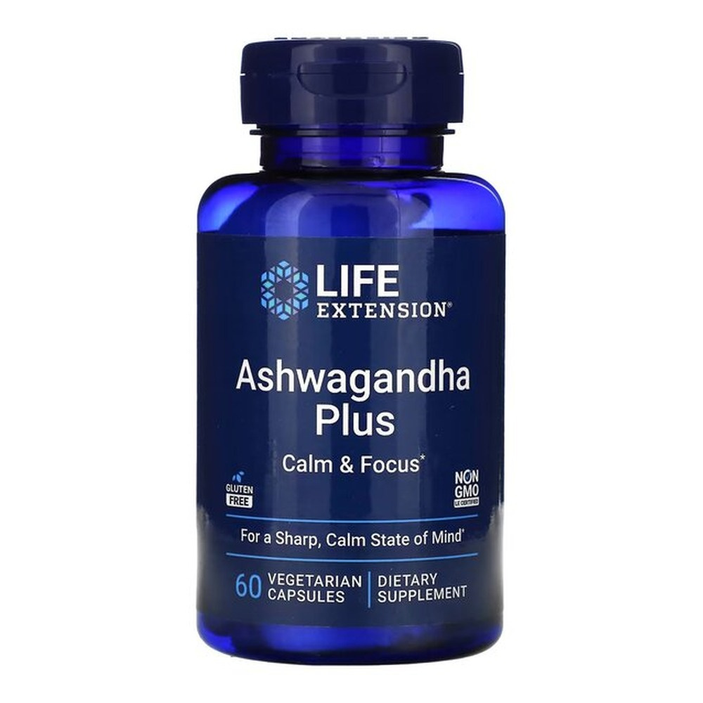 Life Extension Ashwagandha Plus Calm & Focus Dietary Supplement For Calm and Focus 60 Vcaps