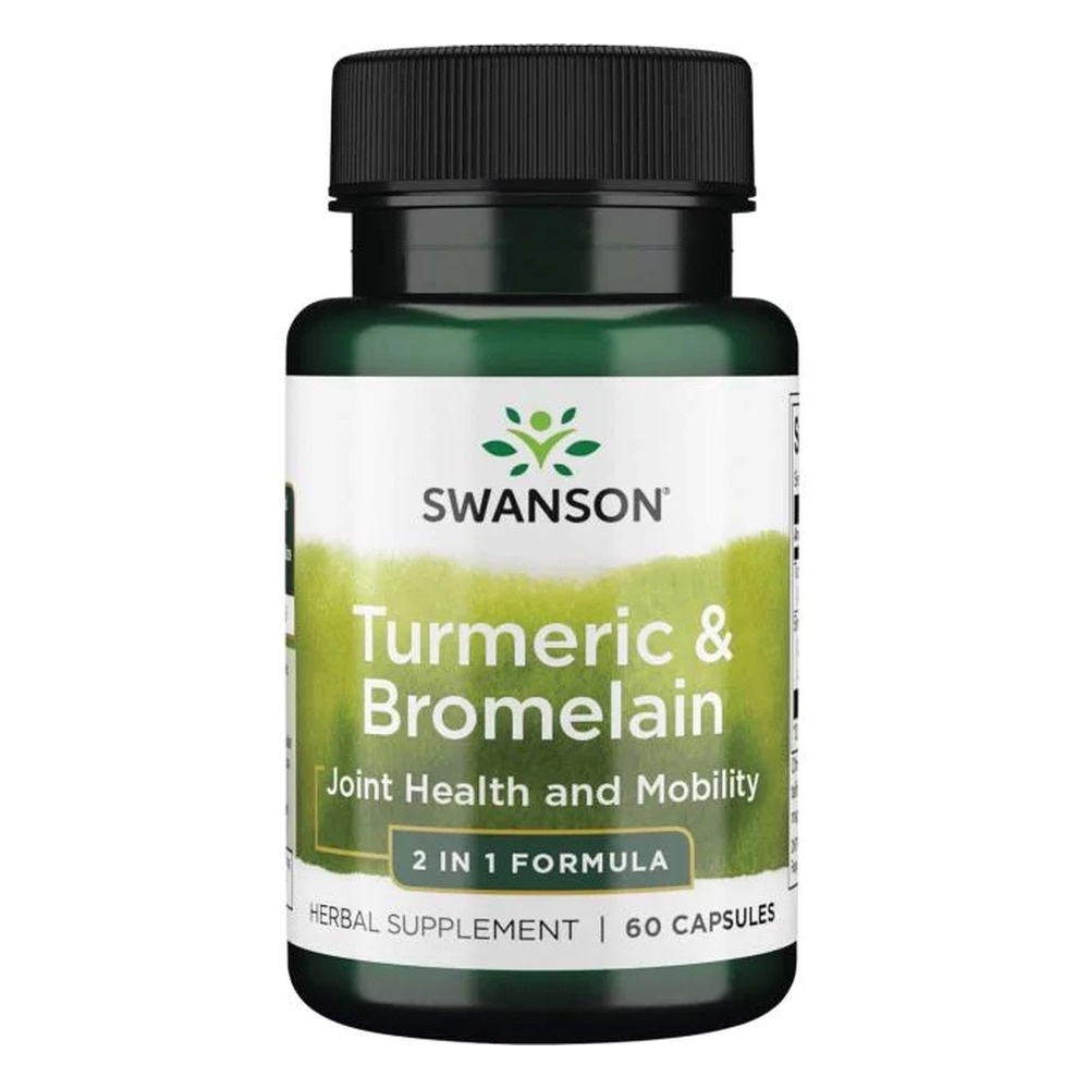 Swanson Turmeric & Bromelain for Joint and Digestive Support 60 Capsules Best Before 31.05.26