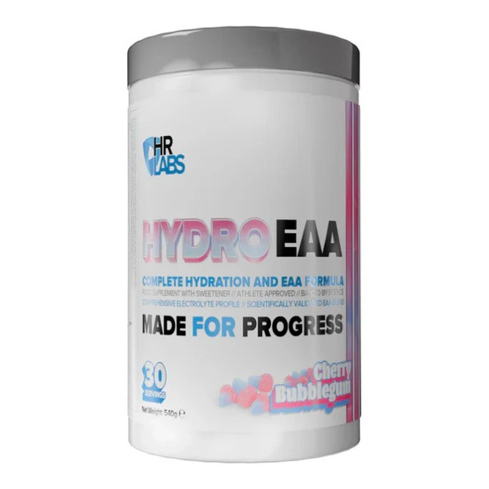 HR Labs HydroEAA EAA Supplement with Electrolytes for Hydration and Recovery Cherry Bubblegum 540g