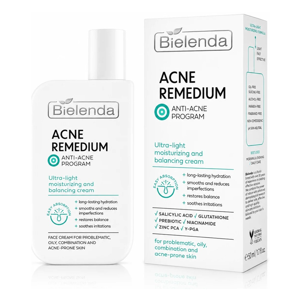 Bielenda Acne Remedium Ultra-Light Moisturizing and Normalizing Cream SPF 50 50ml