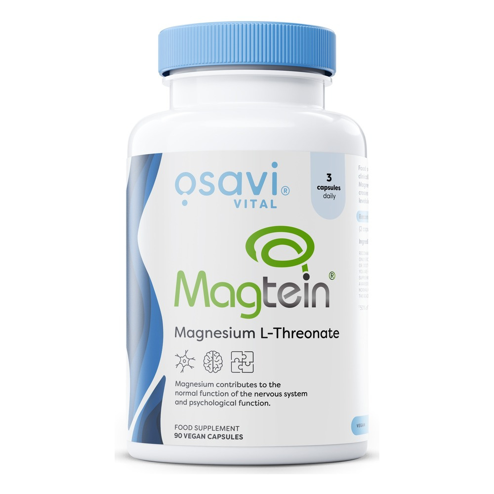Osavi Magtein Magnesium L-threonate Highly Absorbable Form of Magnesium for Brain and Nervous System 90 Vegan Caps