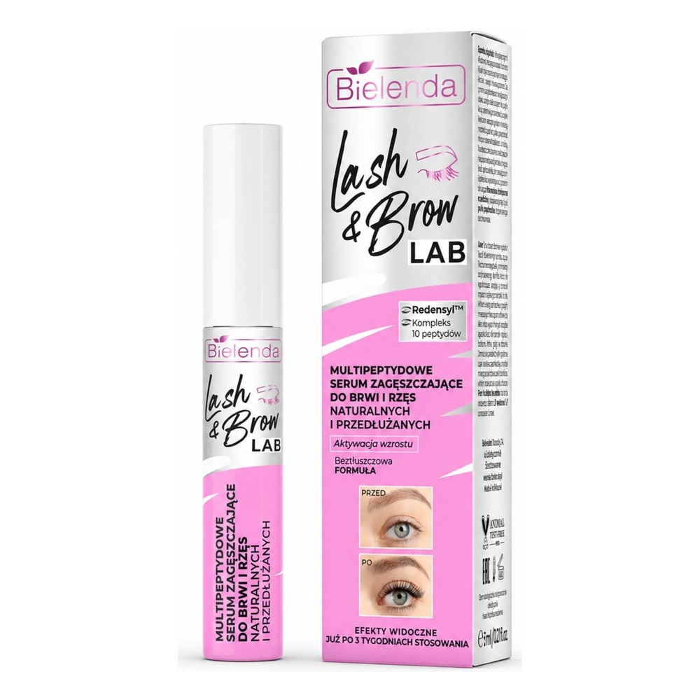 Bielenda Lash & Brow Lab Multi-Peptide Thickening Serum for Natural & Extended Lashes and Brows 5ml