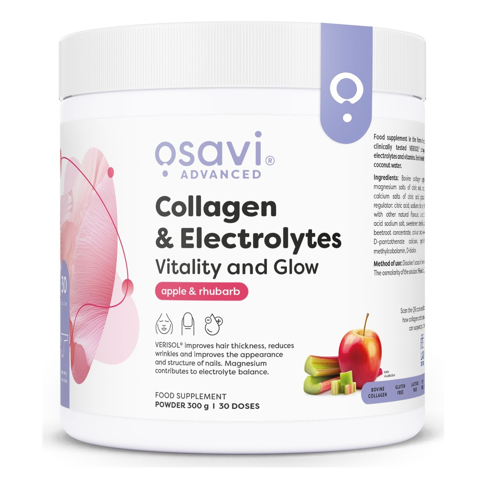Osavi Collagen & Electrolytes Vitality and Radiance Apple - Rhubarb 300g