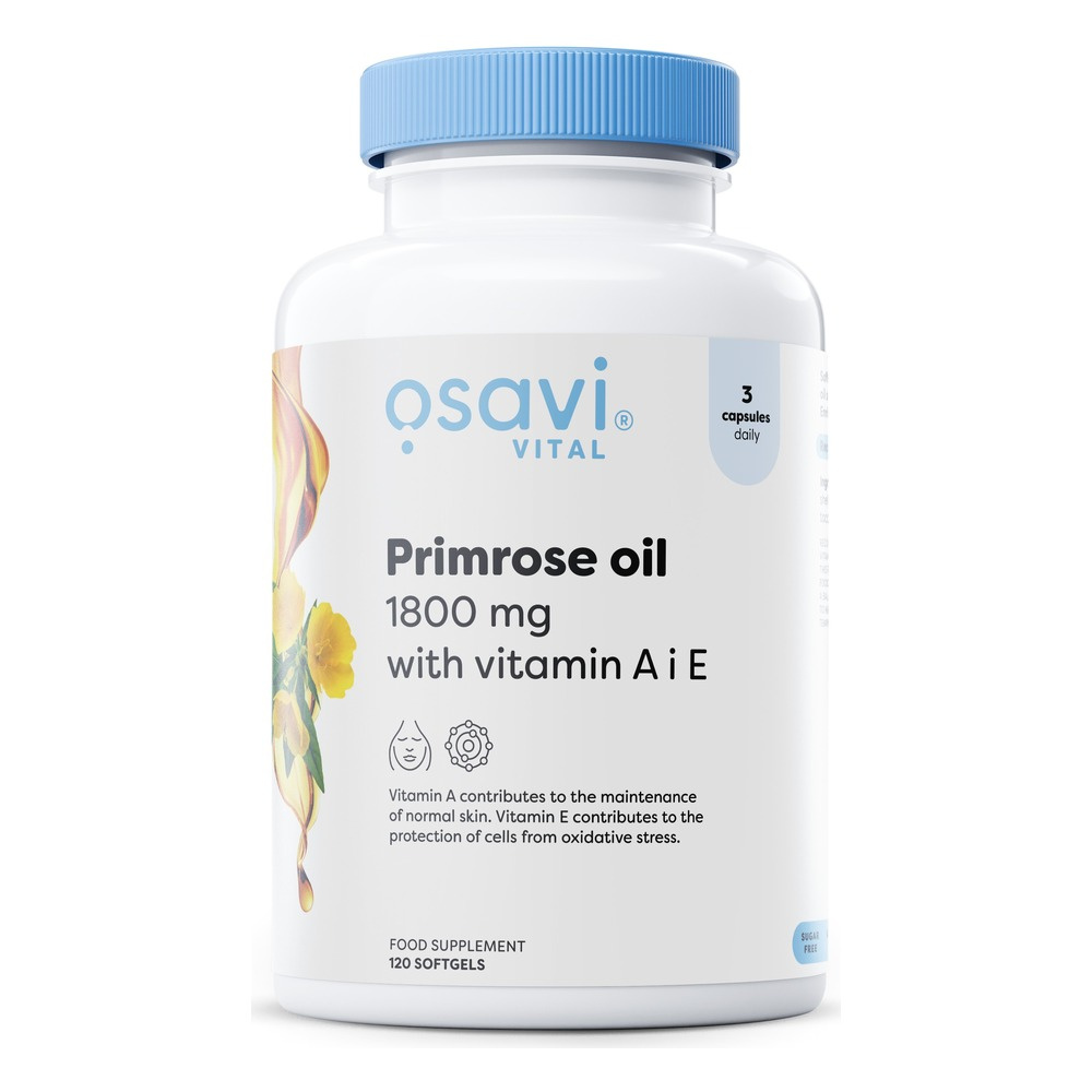 Osavi Primrose Oil with Vitamin A and E 1800mg 120 Softgels