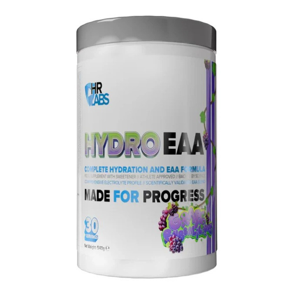 HR Labs HydroEAA Grape Bubbalicious EAA and Electrolyte Powder for Hydration and Performance 540g